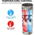 thumbnail image 6 of Butterfly Insulated Skinny Tumblers Cup Coffee Mug with Lid Blue 20oz - Reusable Stainless Steel Water Bottle for Hot & Cold Drinks Tea Cup, 6 of 6