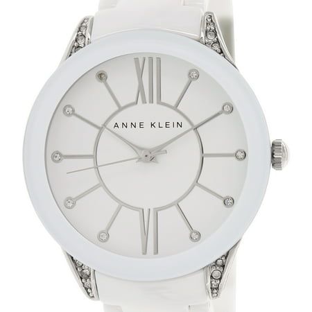 Anne Klein Women's AK-1673WTSV White Ceramic Analog Quartz Fashion Watch