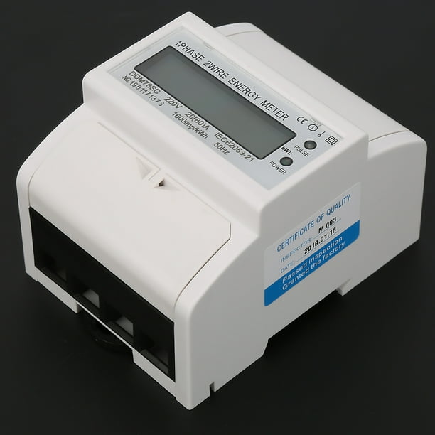 Medidor de consumo de energía eléctrica monofásico 4P LCD DIN Rail DDM76SC 20-80A