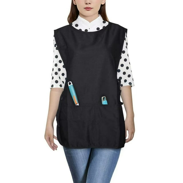 CHUANK Cobbler Apron 2 Pockets Smock Regular Poly Cotton Black