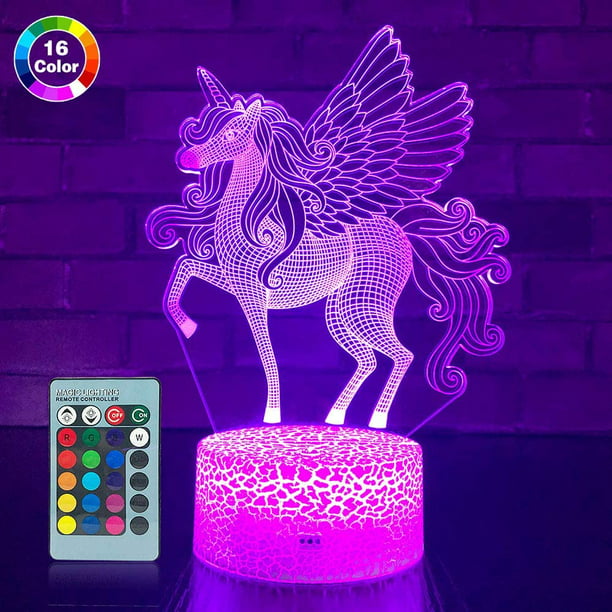 Gepensioneerde Kust Amuseren DYstyle NEW 3D Unicorn Night Light Table Stand Lamp Remote Touch Control,  Color Changing For Kids Xmas Gift Home Decor - Walmart.com