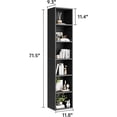 thumbnail image 2 of ANHXN Narrow Bookshelf, Open Bookcase, Coner Shelf, Storage Shelves, Display Storage Shelves, Floor Standing Unit, Home Decor, Furniture for Home Office, Living Room, Bedroom, 2 of 12
