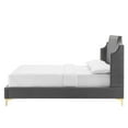 thumbnail image 5 of Platform Bed Frame, Queen Size, Velvet, Grey Gray, Modern Contemporary Urban Design, Bedroom Master Guest Suite, 5 of 8
