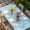 Teal, variant on Green Table Cloths for 8 Foot Rectangle Tables, Modern Abstract Art Ombre Striped Patio Waterproof Elastic Fitted Tablecloths, Washable Rectangular Table Cover for Camping