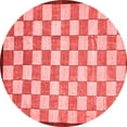 thumbnail image 1 of Ahgly Company Machine Washable Indoor Round Checkered Red Modern Area Rugs, 8' Round, 1 of 1