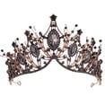 thumbnail image 1 of Queen Crown Tiaras y coronas de boda góticas con diamantes de imitación para novia, diadema de cristal hecha a mano, tiara para mujer, boda, Halloween, disfraz de feria, cumpleaños, festival de, 1 of 8