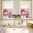 thumbnail image 4 of Christmas Pink Snowman Kitchen Curtains and Valances Set, Winter Snowflakes Christmas Tree Rod Pocket Window Valance 18 Inch Window Curtain Panels for Living Room Bedroom Laundry, 27.5x36in, 3 Pieces, 4 of 7