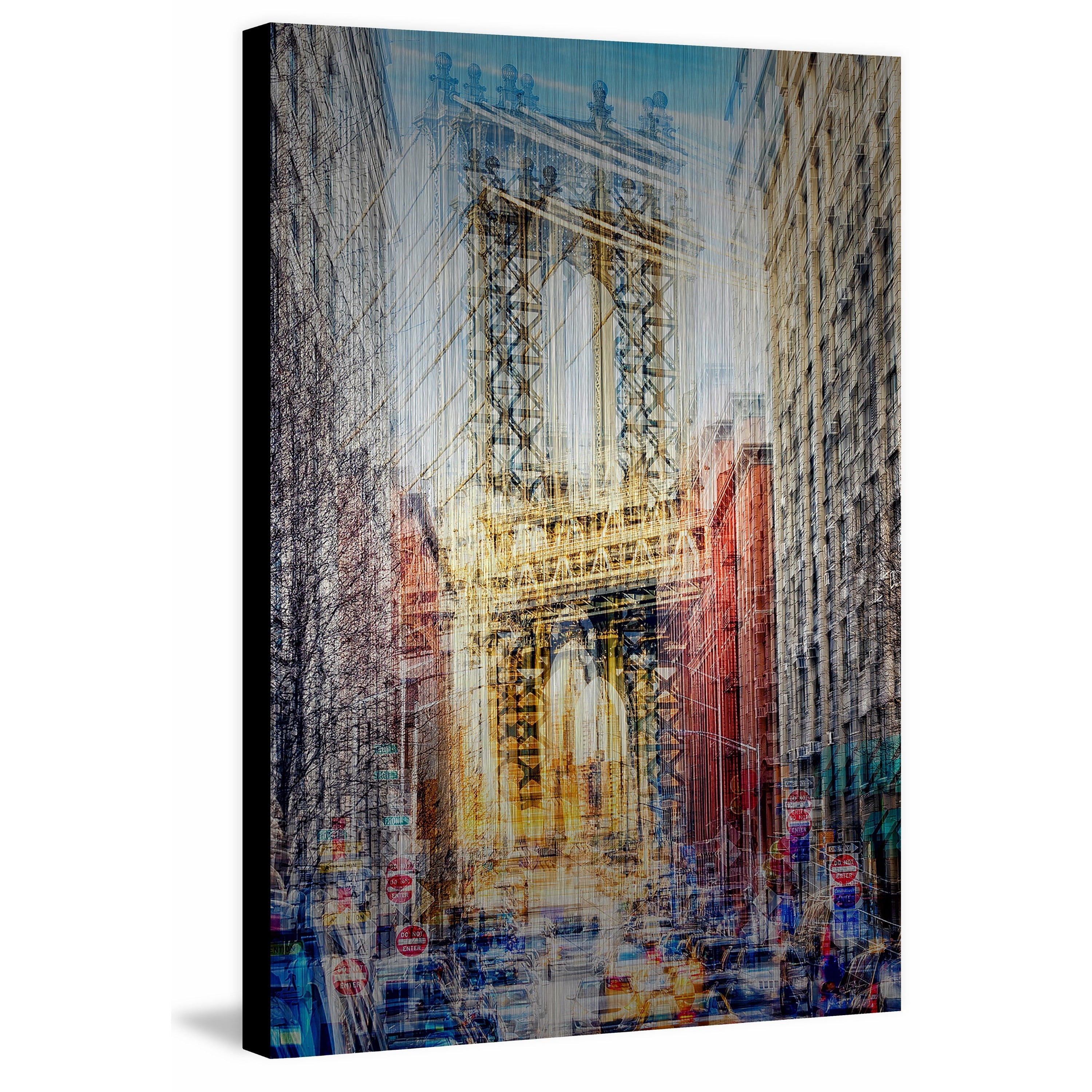 "Chromatic City" Painting Print on Brushed Aluminum