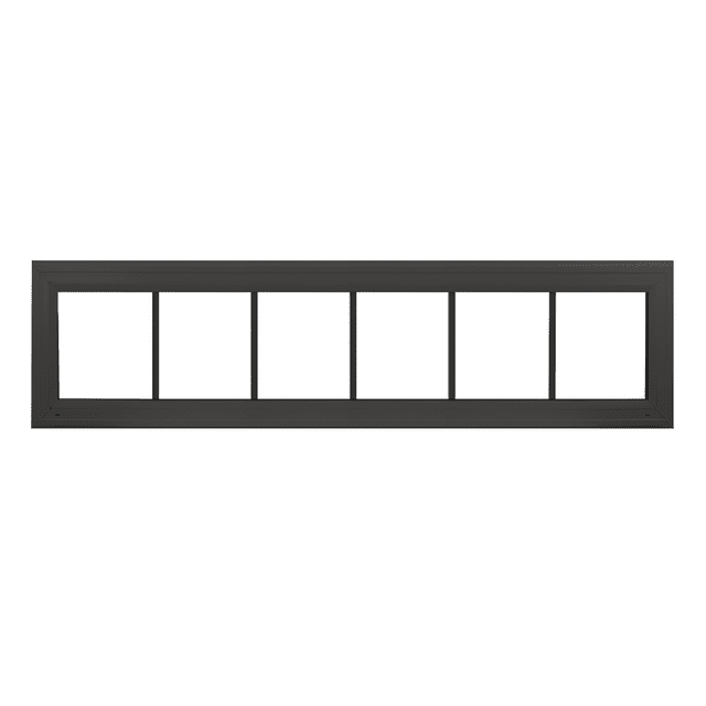 Double Pane Transom Window 72" x 12" Fixed Window with Grids Black