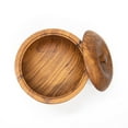 thumbnail image 4 of Rainforest Bowls Ripple Teak Wood Bowl with Lid 4-Pack, 4 of 5
