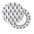 thumbnail image 2 of KLL Blue Leaves Round Bar Chair Cushion Cover ,Bar Stool Protector with Elastic, Soft Washable, 2 of 6