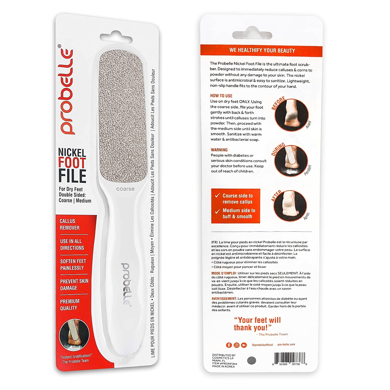 Probelle Stainless Steel Foot FIle – Probelle - We Healthify Your Beauty