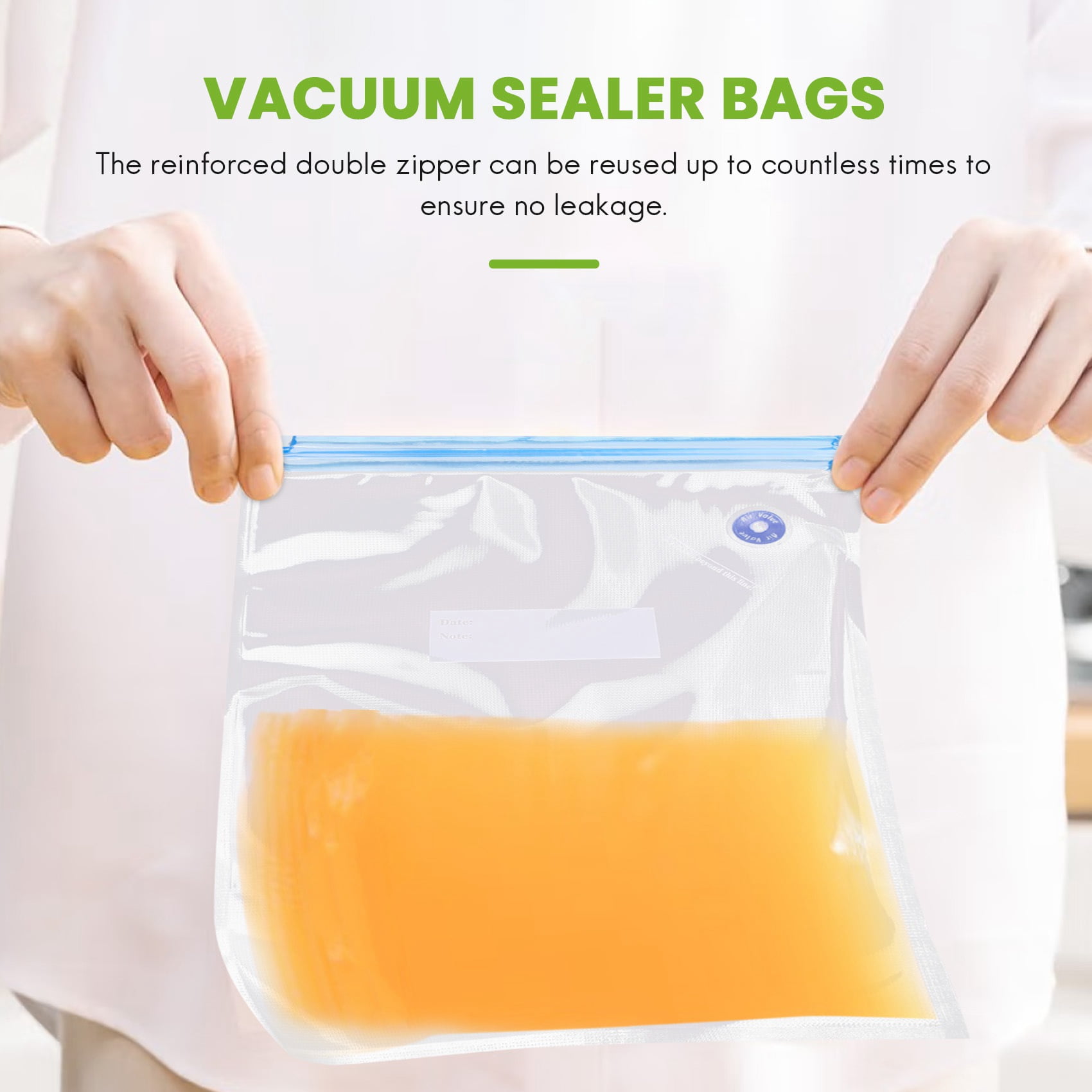 Buy SousVide Bags Essentials Kit for Anova Cooker, Reusable Food