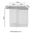 thumbnail image 3 of Mueble de cocina Madesa Glamy Esquinero 1 puerta Blanco, 3 of 10