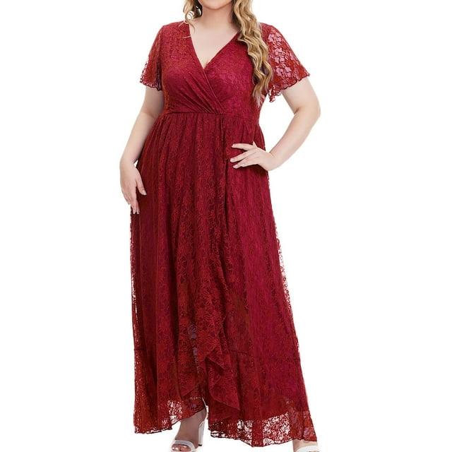 LSLJS Mode Femme Évider Dentelle Longue Soirée Dress Dress Parti Dress, Robes de Cocktail for Women Soirée