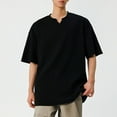 thumbnail image 2 of yillto Mens Big and Tall Oversized Shirts Short Sleeve Baggy Tees Solid Color Causal Summer Tshirts, 2 of 4