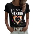 thumbnail image 3 of T-Shirt à Manches Courtes en Jean pour Femmes, Col en V, Mode Décontractée pour la Maison, Quotidien et Fête, 3 of 3