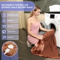 thumbnail image 4 of Heated Blanket Electric Throw, Heating Blanket Soft Sherpa Flannel Throw, Heat Blankets for Home & Office Machine Washable Overheating Protection 8 Hours Auto Off 10 Fast Heating Levels- -Brown, 4 of 14