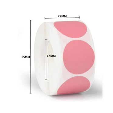 CCOCC 500 Pcs Dot Stickers Round Colored Dot Stickers Removable Adhesive Label Stickers for Family Office and Study Pink 1"