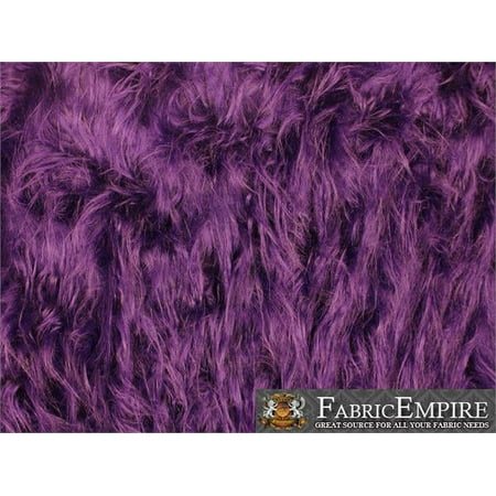 Faux Fur Fabric Long Pile Gorilla PURPLE / 60" Wide / Sold by the yard