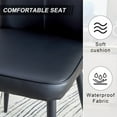 thumbnail image 3 of Dining Chairs 4-Piece Set, Modern PU Leather Dining Chairs with Curved Backrest and Seat Cushions, Accent Chair with Metal Legs for Dining Room, Living Rooms, Black, 3 of 8