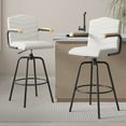 thumbnail image 4 of VECELO Set of 2 Counter Height Swivel Bar Stools with Back and Armrest, Modern Velvet Upholstered Bar Chairs for Kitchen Island, Steel Stool Frame, Beige, 4 of 11