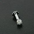 thumbnail image 3 of 2.5MM Lab Created Diamond Solitaire Stud Piercing Nose Pin 14k White Gold Finish, 3 of 4