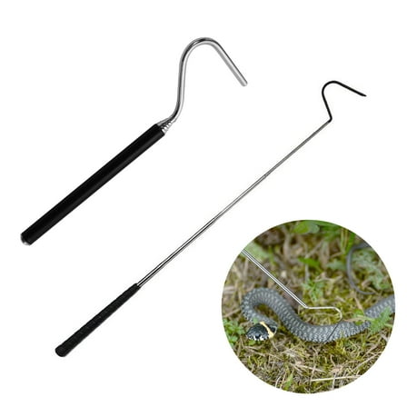 Snake Hook, Collapsible Durable Stainless Steel Snake Hook Extend to 39.3 inch, Retractable Catching Snake Handling Tool