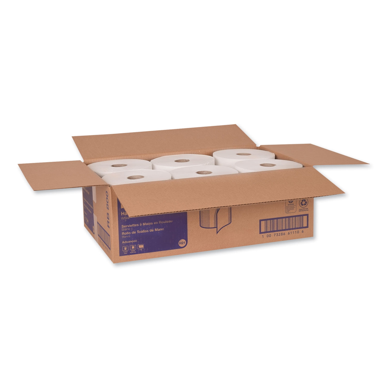Tork Advanced Hardwound Roll Towel, 7.88" x 800 ft, White, 6 Rolls/Carton -TRKRB800