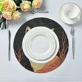 thumbnail image 3 of WOBOGO Night Orange Fox Round Placemats Set of 1 Heat Resistant Washable Kitchen Table Decorations 15.4in, 3 of 7