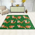 thumbnail image 3 of Dreamtimes Lightweight Soft Area Rugs, 80 x 58 inch（6'8" x 4'10"） Happy Foxes and Dots Floor Mat for Kids Playing Room Hardwood Floor Living Room Nursery Rugs, 3 of 6