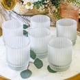 thumbnail image 2 of czcpp-Vintage Ribbed Frosted Glass Tealight Votive Candle Holders by (Set of 6), Rustic Decor, Boho Decor, Shelf Decoration, Classic Look | Perfect Hostess Gift, 2 of 4
