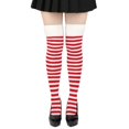 thumbnail image 5 of Christmas Socks for Women Christmas Thigh High Socks For Women Fuzzy Trim Over The Knee Socks Warm Long Stockings, 5 of 7