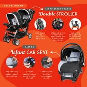 Baby Trend Sit N Stand Baby Double Stroller & 2 Car Seats Combo, Stormy