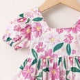 thumbnail image 5 of PINQI Baby Midi Blouse Girls Short Sleeves Flower Bow Tie Top Summer Print T-shirt Blouse Tops Casual Clothes for 0 to 18 Months, 5 of 7