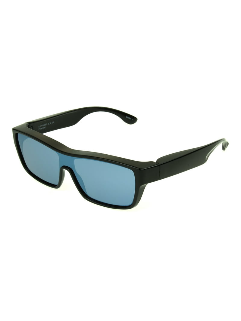 Solar Shield Unisex Shield Sunglasses Polarized Black Lens  display picture 1