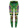 thumbnail image 4 of Arlun Mardi Gras Shiny Print Leggings for Women High Waist Tummy Control Yoga Pants New Carnival Patterned Tights Lifting Slim Fitting Sports Fitness Casual Pants 10-Green XL, 4 of 4
