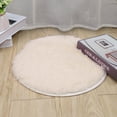 thumbnail image 4 of Small Round Fluffy Area Rug for Bedroom Cute Shaggy Circle Area Rug Soft Furry Floor Carpet for Living Room Bedroom Playroom Dorm Indoor Aesthetic Home Décor Comfy Plush Floor Mat,White, 4 of 7