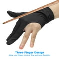thumbnail image 3 of Uxcell 3 Fingers Pool Gloves, 6Pcs Breathable Billiards Snooker Shooter Cue Glove for Left Right Hand Men/Women, Black, 3 of 6