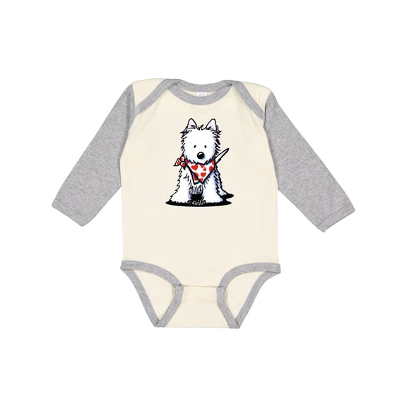 Inktastic Westie in Bandana Boys or Girls Long Sleeve Baby Bodysuit