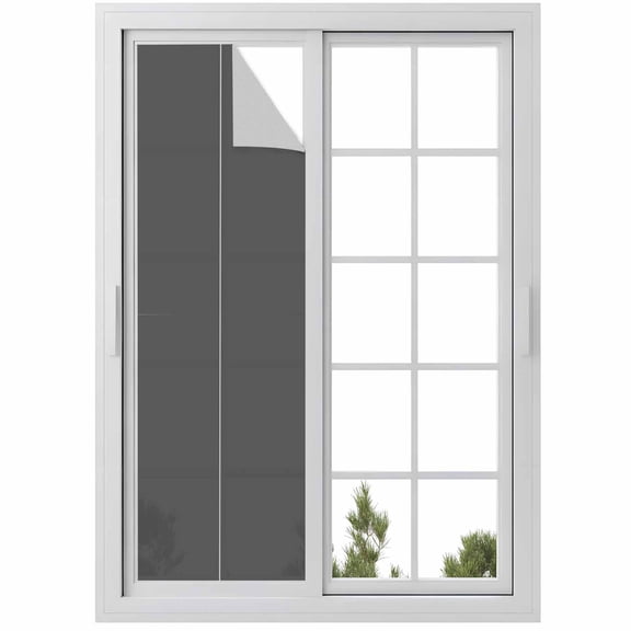 Dark Gray Window Privacy Film Solid Color Decorative Glass Window Film UV Blocking Static Cling Non-Adhesive Sticker Covering for Home Door 29.5 x 118 inches