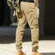 thumbnail image 4 of Pantalones largos para hombre, pantalones cargo de moda, pantalones casuales sólidos deportivos de trabajo, pantalones holgados de pierna recta, pantalones de entrenamiento de pierna ancha con múltipl, 4 of 9