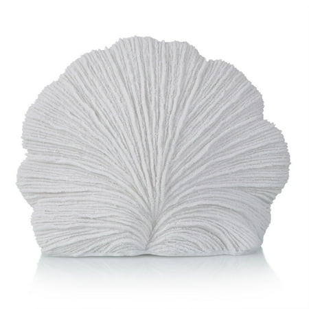 

Ivory Striped Fan Coral - White Striped Fan Coral Accent Night Light Lamp - 25 Watts - 15In W. X 12In Ht. X 7In D.