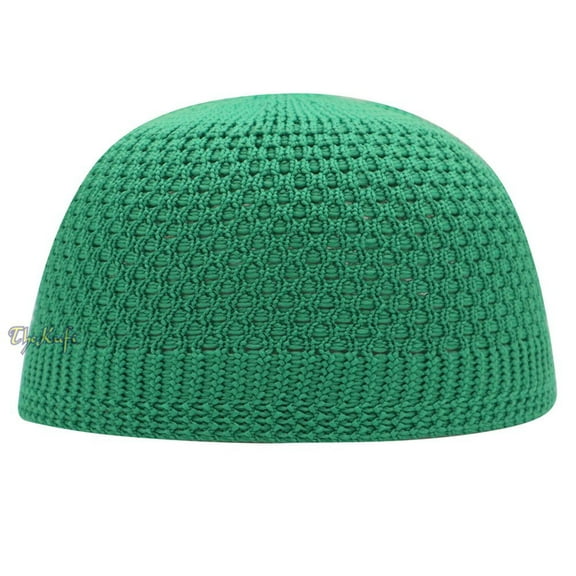 Light Green Open Weave Nylon Kufi Hat (S-22"(56cm))