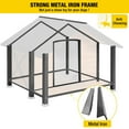 thumbnail image 4 of Aivituvin Anti-Chewing Outdoor Dog House with Iron Frame, 34.3"D Weatherproof Wooden Dog Kennels with Large Porch for Outdoor & Indoor, Brown, 4 of 9