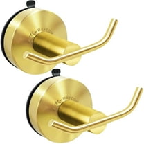 WAYCOM Suction Cup Hooks for Glass,Removable & Reusable SS Holders for Bathroom Towel 2pcs