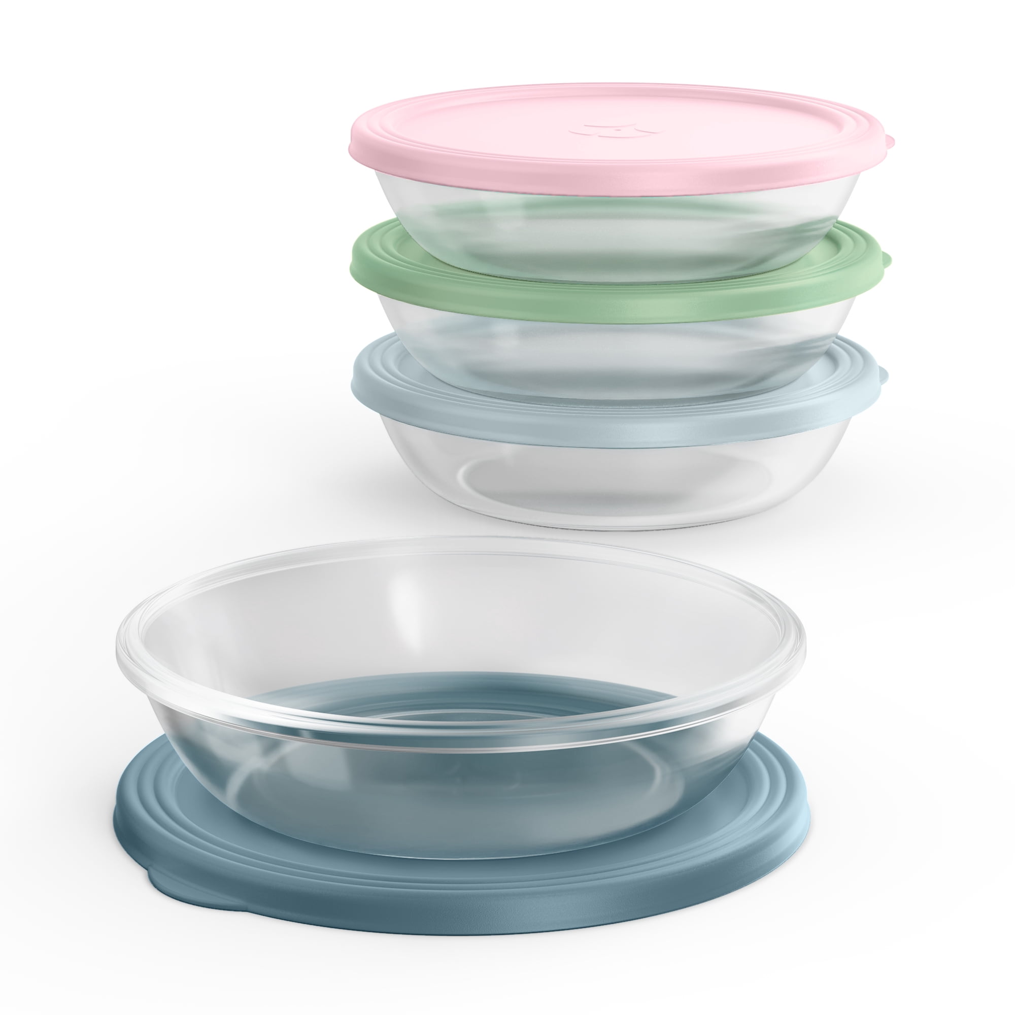 Ello Everyday 4.5 Cup 8 Piece Shallow Bowls Meal Prep Set - Lilypad