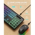 thumbnail image 5 of Wireless Keyboard and Mouse Combo, RGB Backlit, Rechargeable & Light Up Letters, Full-Size, Soft Typing, Sleep Mode, 2.4GHz Quiet Keyboard Set for Mac, Windows, Laptop, PC (Black), 5 of 10