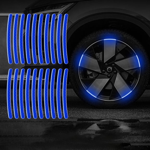 Car Reflective Wheel Strips 40PCS - Night Safety Warning Anti Scratch Rim Decals Waterproof Automotive Exterior Accessories for Truck SUV Motorcycle Bicycle Outdoor Use