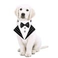 thumbnail image 4 of Adjustable collar is suitable for small, medium and large dogs and cats, formal dog triangle tie, Black and white stripe triangle towel set S, 4 of 5